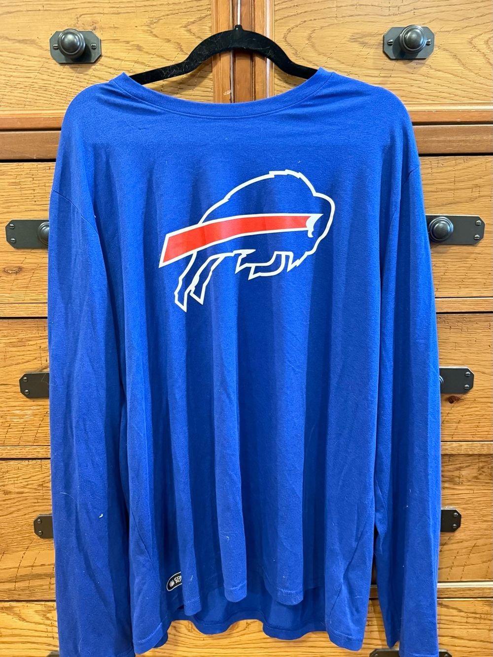 New Era Buffalo Bills Royal Blue Long Sleeve Tee with Red & White Logo